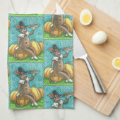 SOCK MONKEY PILGRIM, ERNTEDANK KÜCHE TOWEL GESCHIRRTUCH (Viertel Falte)