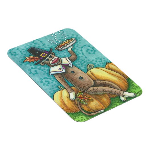 SOCK MONKEY PILGRIM & PIE, ERNTEDANK MAGNET (Rechte Seite)