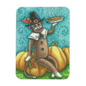 SOCK MONKEY PILGRIM & PIE, ERNTEDANK MAGNET (Vertikal)