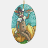 SOCK MONKEY PILGRIM, URLAUB ERNTEDANK ORNAMENT (Links)
