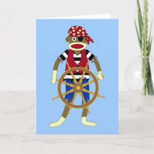 Sock Monkey Pirate Karte