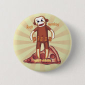 Sock Monkey Pizza Button (Vorderseite)