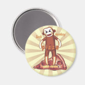 Sock Monkey Pizza Magnet (Vorderseite/Rückseite)