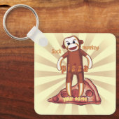 Sock Monkey Pizza Schlüsselanhänger (Vorderseite)