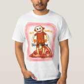 Sock Monkey Pizza T - Shirt (Vorderseite)