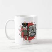 Sock Monkey Polizei Kaffeetasse (Links)