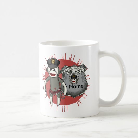 Sock Monkey Polizei Kaffeetasse (Rechts)