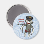 Sock Monkey Polizei Magnet (Vorderseite/Rückseite)