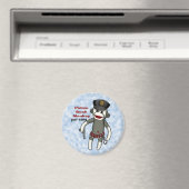 Sock Monkey Polizei Magnet (In Situ (Geschirrspüler))