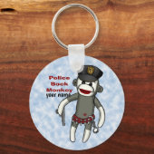 Sock Monkey Polizei Schlüsselanhänger (Vorderseite)