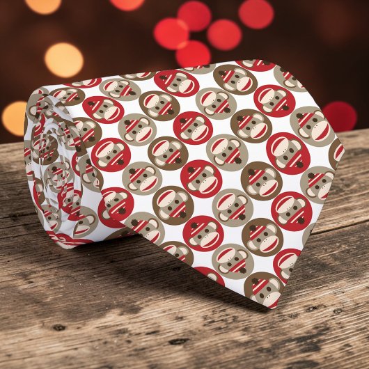 Sock Monkey Pop Culture Custom Necktie Tie Krawatte