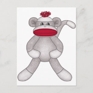 Sock Monkey Postkarte