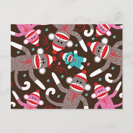 Sock Monkey Postkarte (Vorderseite)