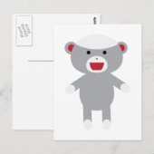 Sock Monkey Postkarte (Vorne/Hinten)