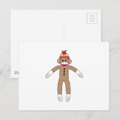 Sock Monkey Postkarte (Vorne/Hinten)