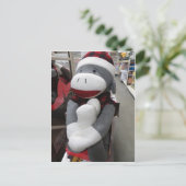 Sock Monkey Postkarte (Stehend Vorderseite)