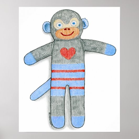 Sock Monkey Print Poster (Vorne)