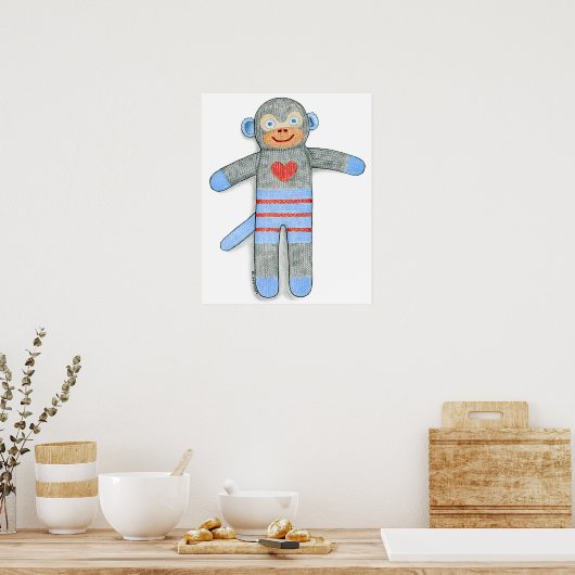 Sock Monkey Print Poster (Küche)