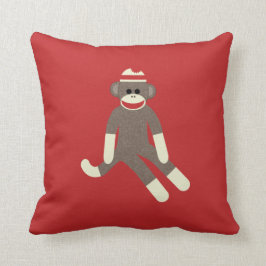 Sock Monkey Raute Kissen