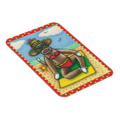 SOCK MONKEY RED BIKINI, AM STRAND CARTOON Funny Magnet (Rechte Seite)