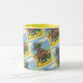 SOCK MONKEY RED BIKINI, AM STRAND CARTOON Funny Tasse (Zentrum)