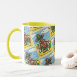 SOCK MONKEY RED BIKINI, AM STRAND CARTOON Funny Tasse