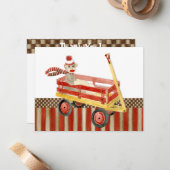 Sock Monkey Red Wagon, vielen Dank für Karten (Vorderseite/Rückseite Beispiel)