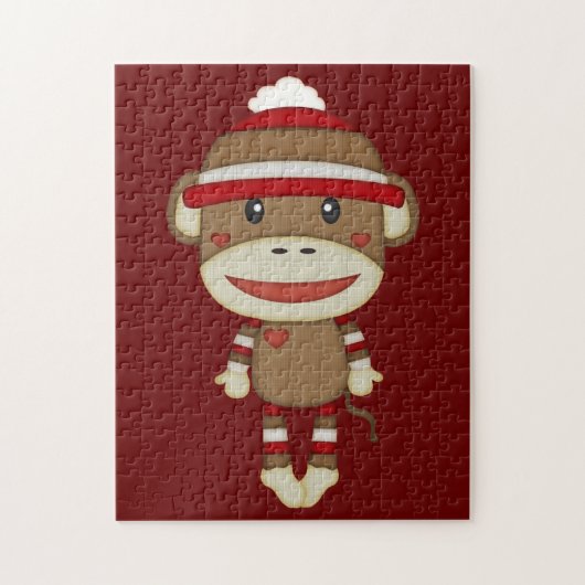 Sock Monkey Retro Family Fun Game Puzzle (Vertikal)