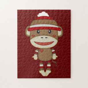 Sock Monkey Retro Family Fun Spiel Puzzle