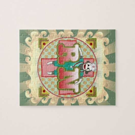 Sock Monkey RN Nurse Puzzle (Horizontal)
