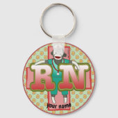 Sock Monkey RN Nurse Schlüsselanhänger (Vorderseite)