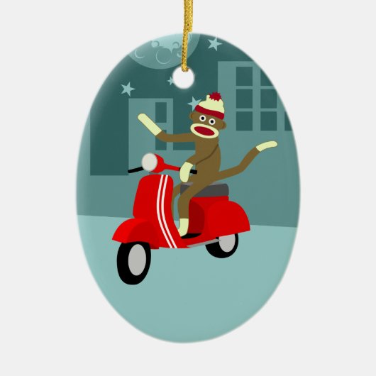 Sock Monkey Roller Keramikornament (Vorne)