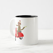 Sock Monkey Roller Zweifarbige Tasse (Vorderseite Links)