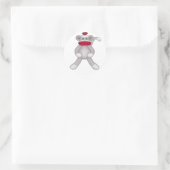 Sock Monkey Runder Aufkleber (Tasche)