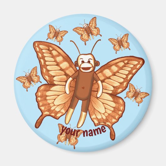 Sock Monkey Schmetterling Magnet (Vorne)