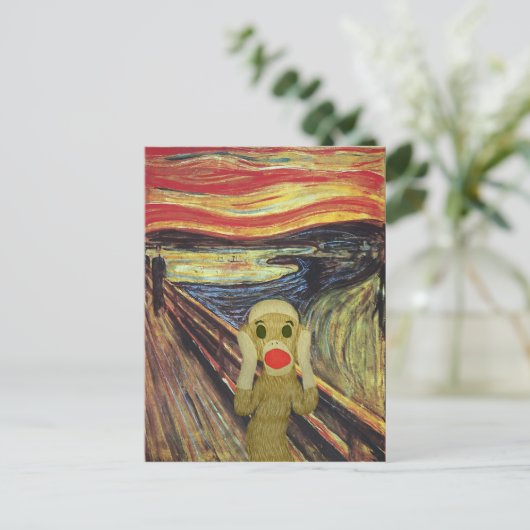 Sock Monkey Screenkarte Postkarte (Stehend Vorderseite)