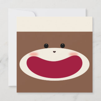 Sock Monkey Smile(Boy) Geburtstag Einladung