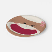 Sock Monkey Smile (Girl) Pappteller (Schrägansicht)