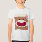 Sock Monkey Smile (Girl) Tri-Blend Shirt (Vorderseite)