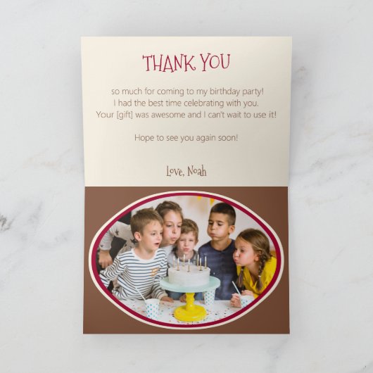 Sock Monkey Smile (Junge) Dankeskarte (Innenseite)