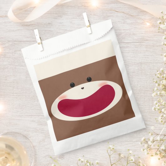 Sock Monkey Smile (Junge) Geschenktütchen (Ausgeschnitten)
