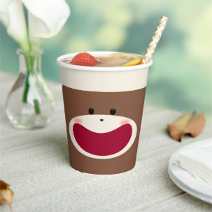 Sock Monkey Smile (Junge) Pappbecher