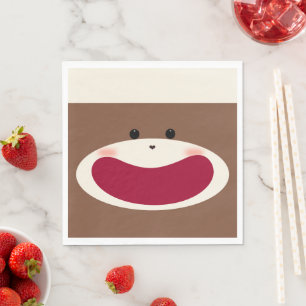 Sock Monkey Smile (Junge) Serviette