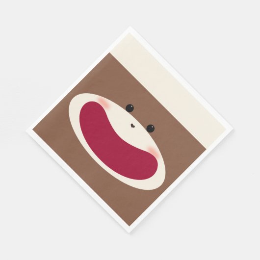Sock Monkey Smile (Junge) Serviette (Ecke)