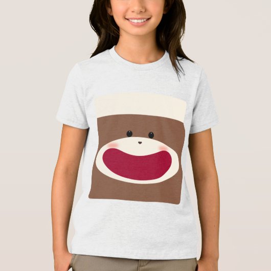 Sock Monkey Smile (Junge) Tri-Blend Shirt (Vorderseite)
