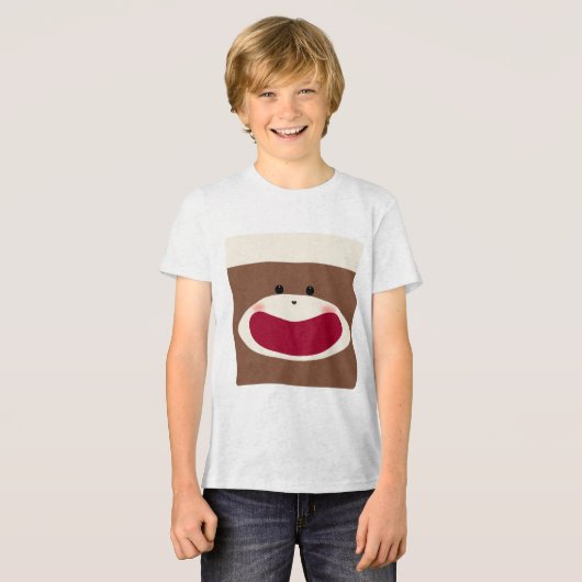 Sock Monkey Smile (Junge) Tri-Blend Shirt (Vorderseite voll)