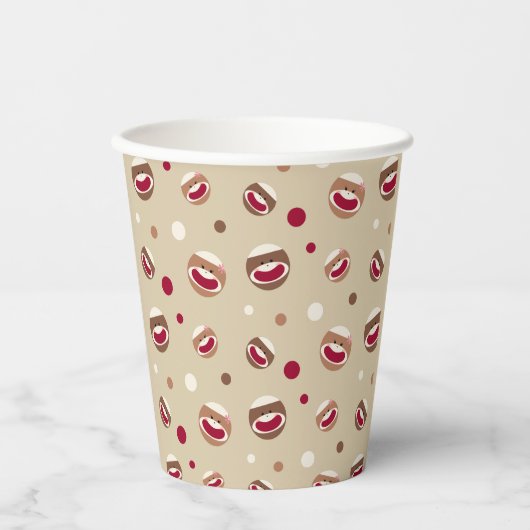 Sock Monkey Smile Pappbecher (Vorderseite)