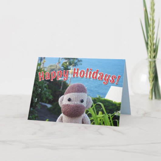 Sock Monkey - Socky Christmas Cards Einladung (Vorderseite)