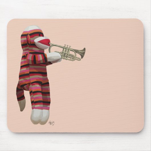 Sock Monkey spielen Trumpet 2 Mousepad (Vorne)