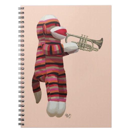 Sock Monkey spielen Trumpet 2 Notizblock (Vorderseite)